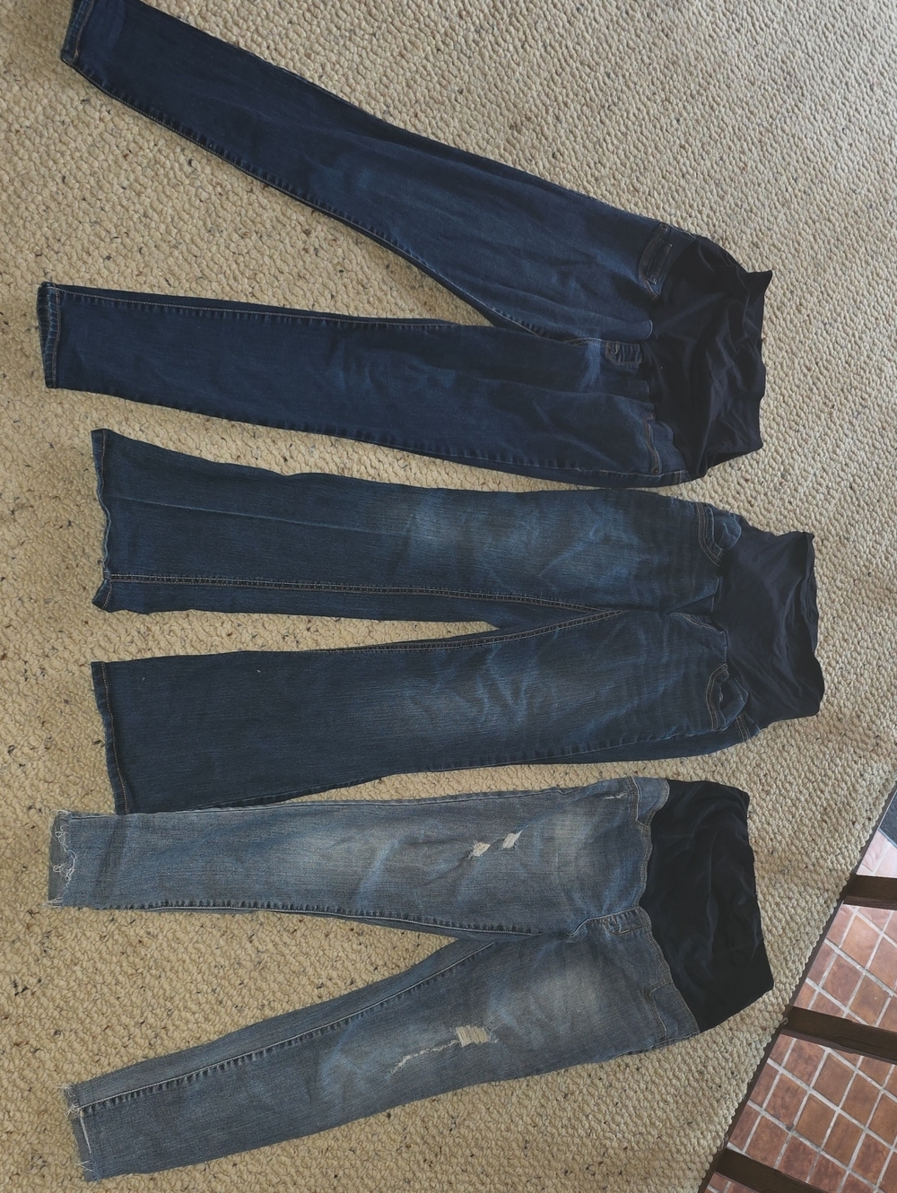 Women’s Maternity Jeans - Dark Blue & Medium Blue